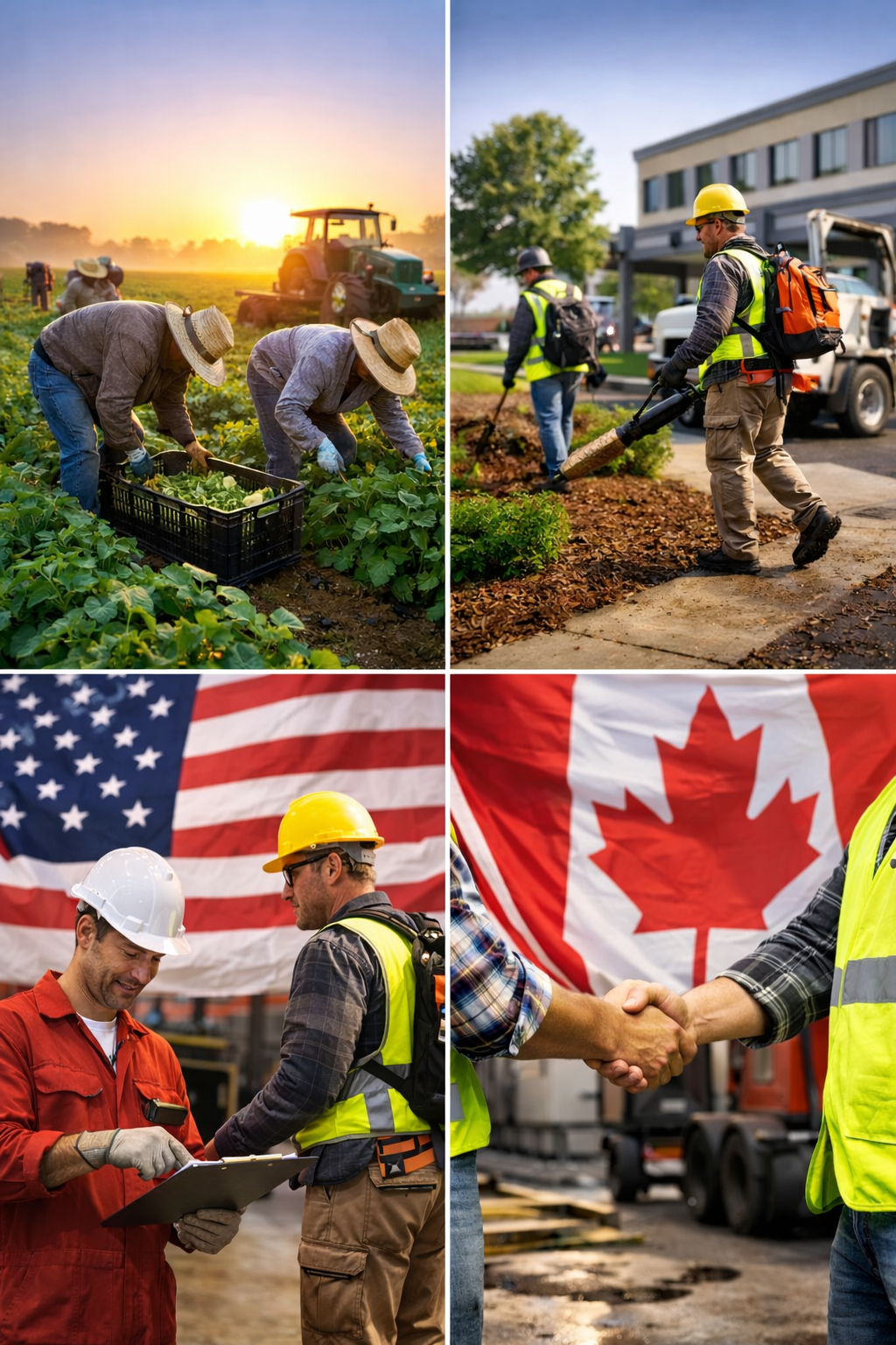 North America workforce collage representing United States and Canada hiring paths
